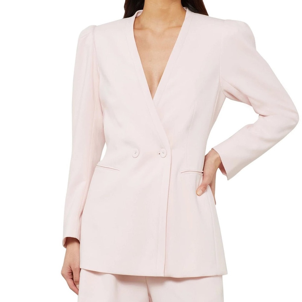 NWT BCBGMAXAZRIA Pink Carlie Double-Breasted Blazer